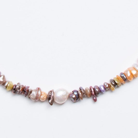 Rainbow Keshi Pearl Necklace