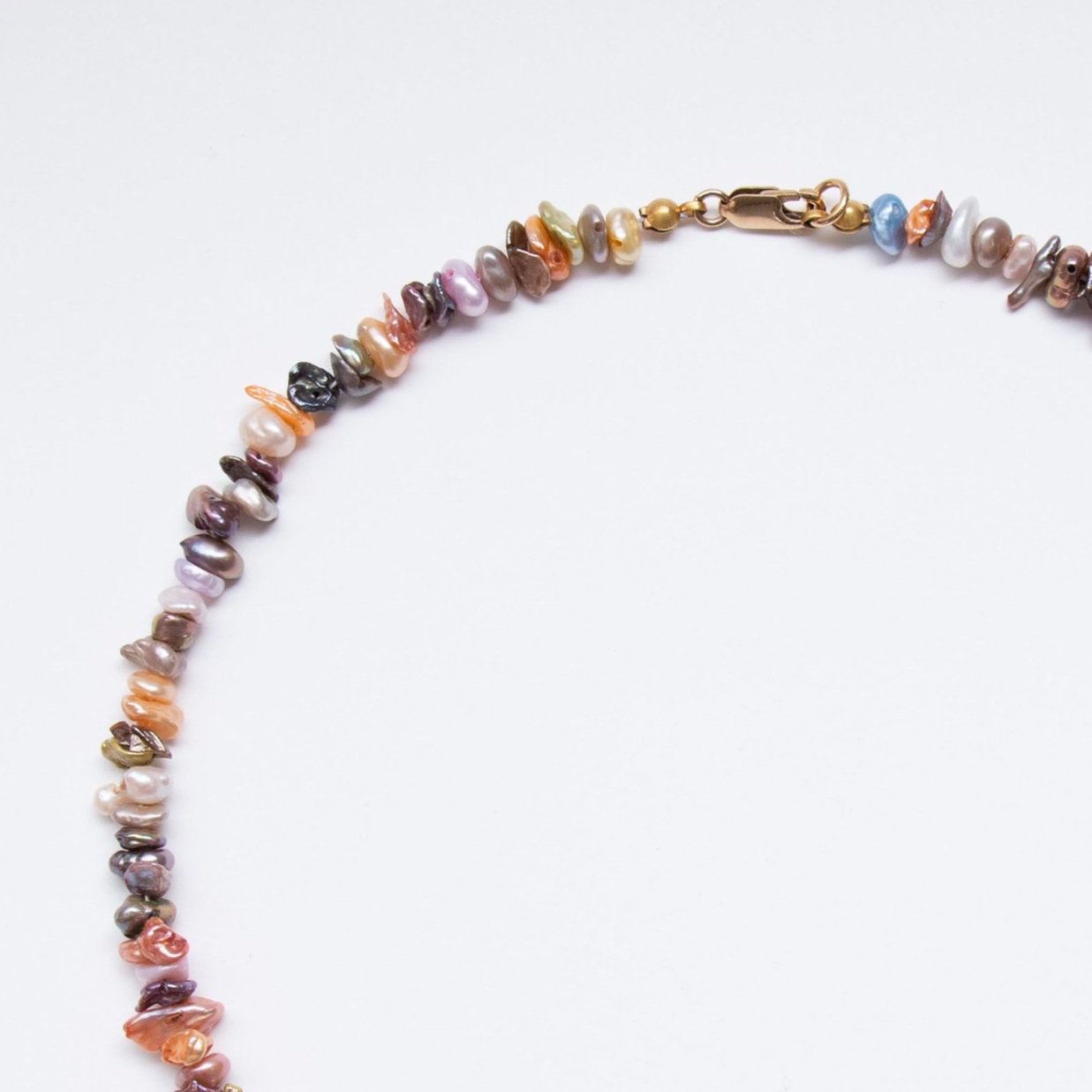 Rainbow Keshi Pearl Necklace