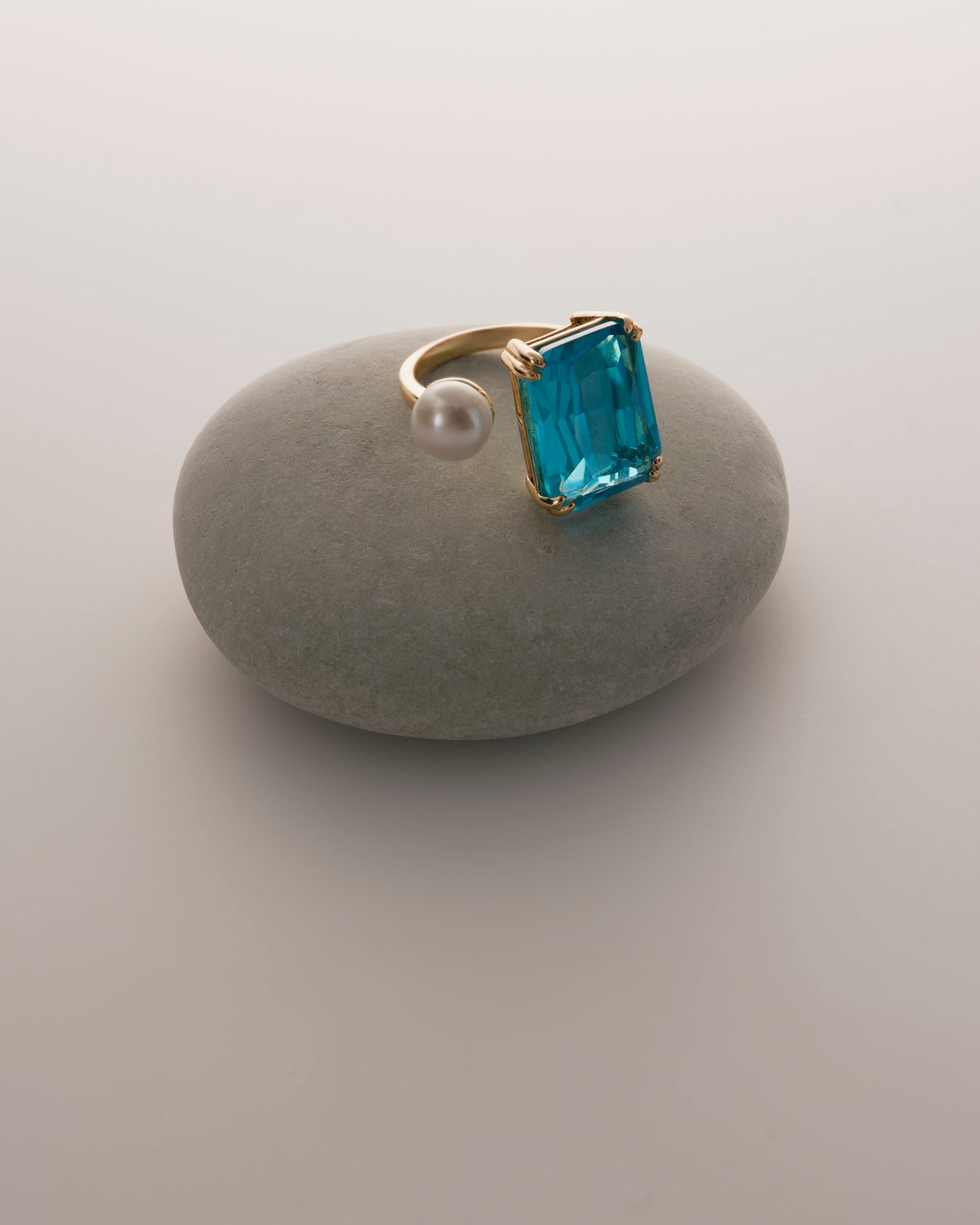 Aqua Marine x Freshwater Pearl Ring