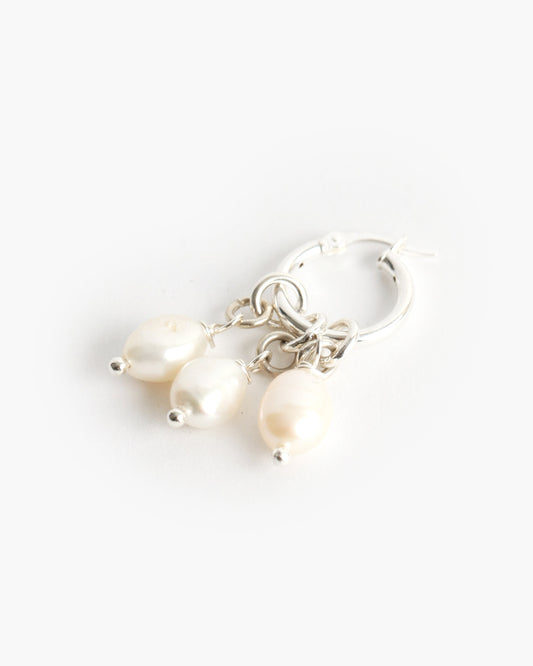 Silver Trinity Hoop Earring