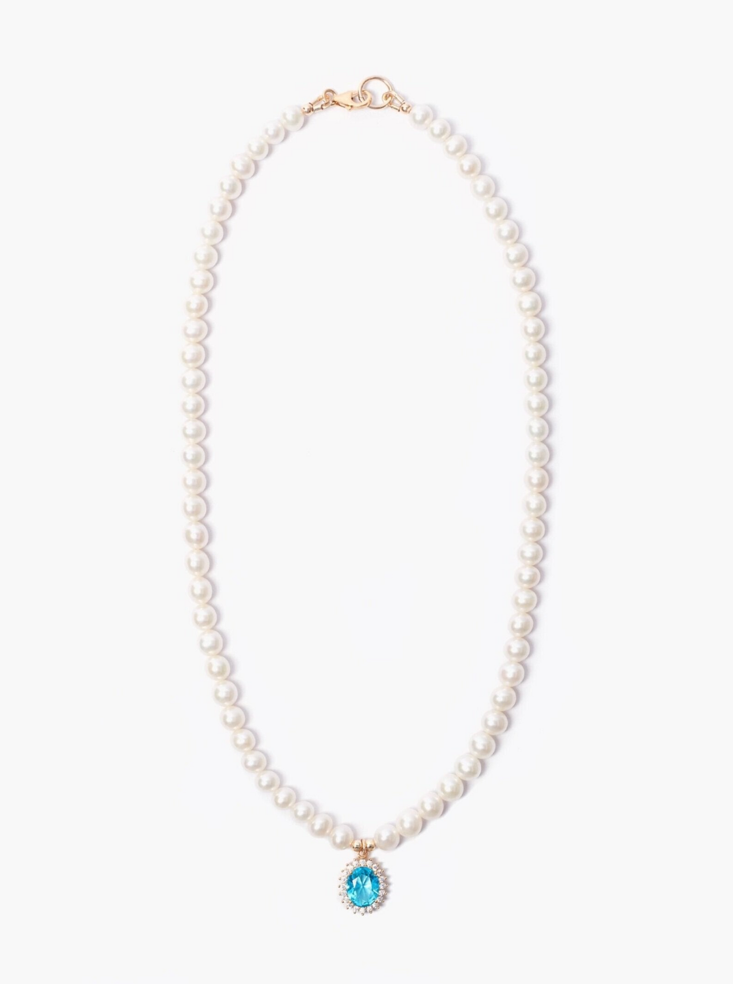 Freshwater Pearl x Aqua Marine Swarovski Pendant