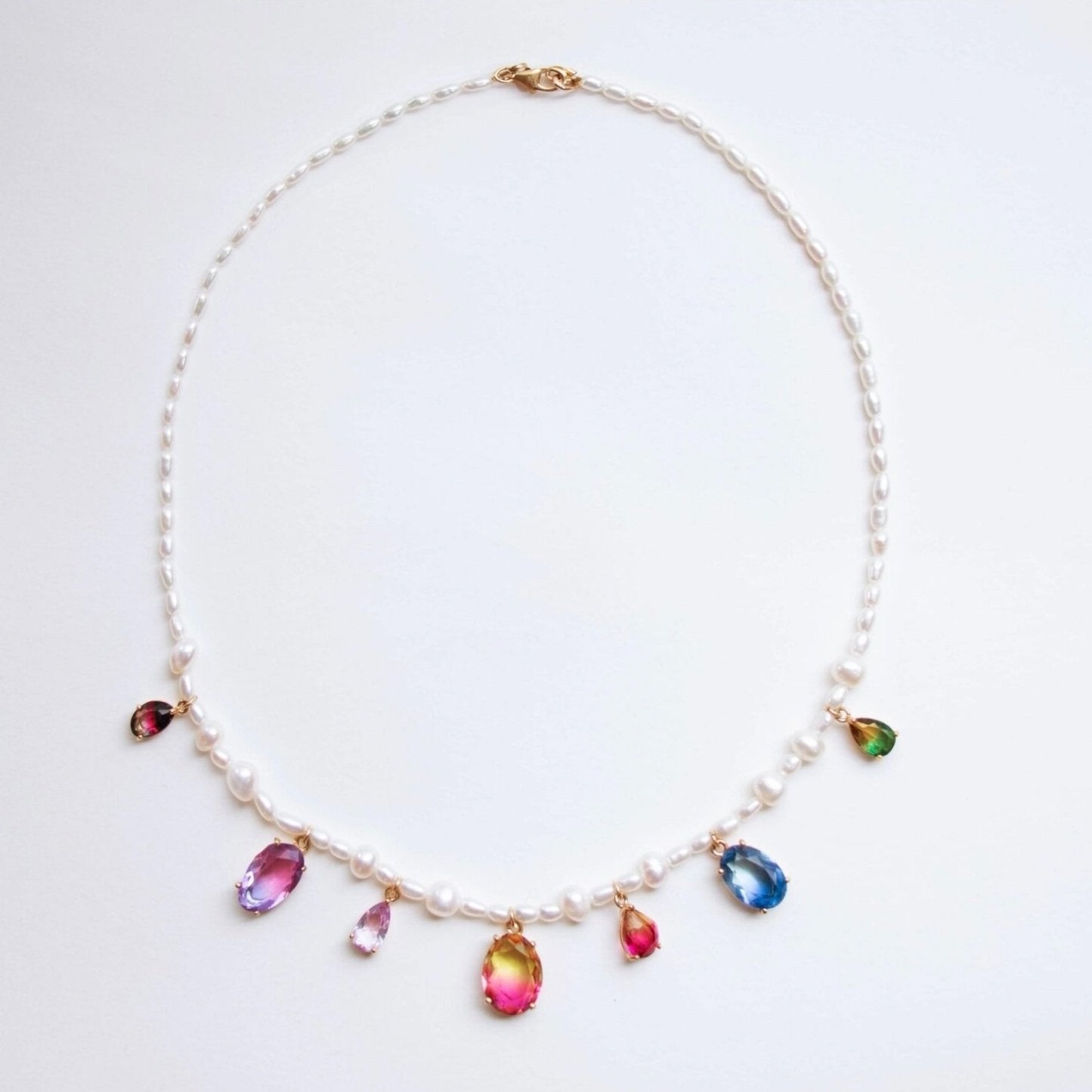Freshwater Pearl Necklace X Jewel Pendants