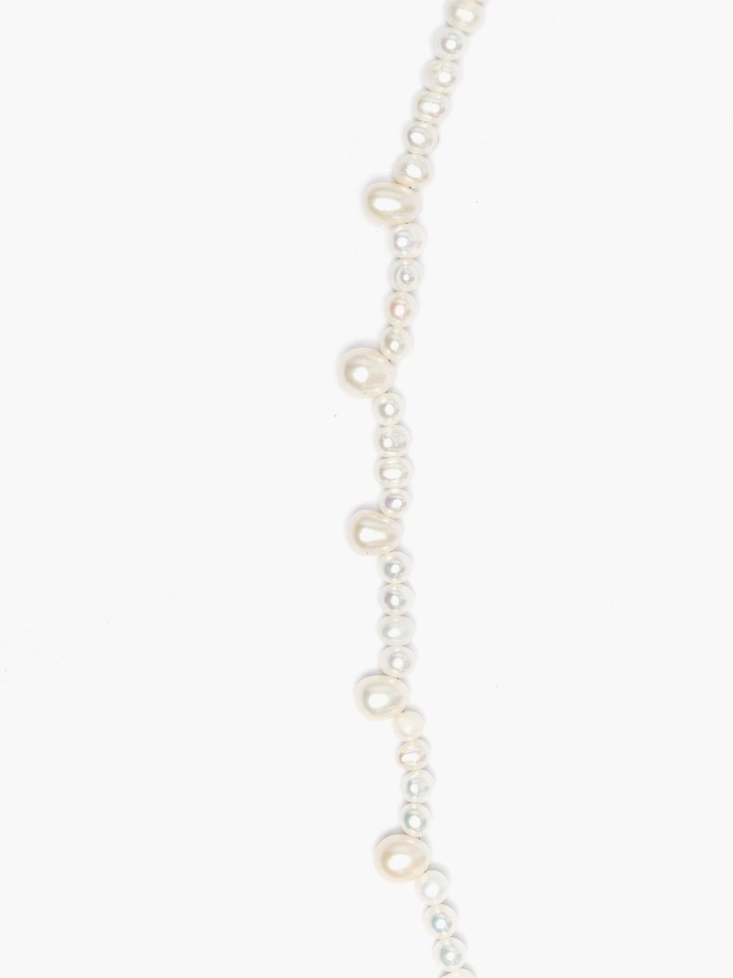 Dainty Freshwater Pearl Necklace x Aqua Marine Crystal Pendant