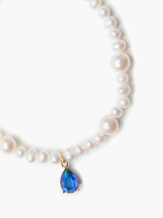 Freshwater Pearl Bracelet x Ombre Jewel Pendant