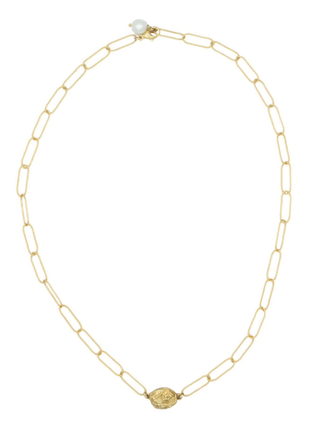 Gold Paper Link Chain Necklace