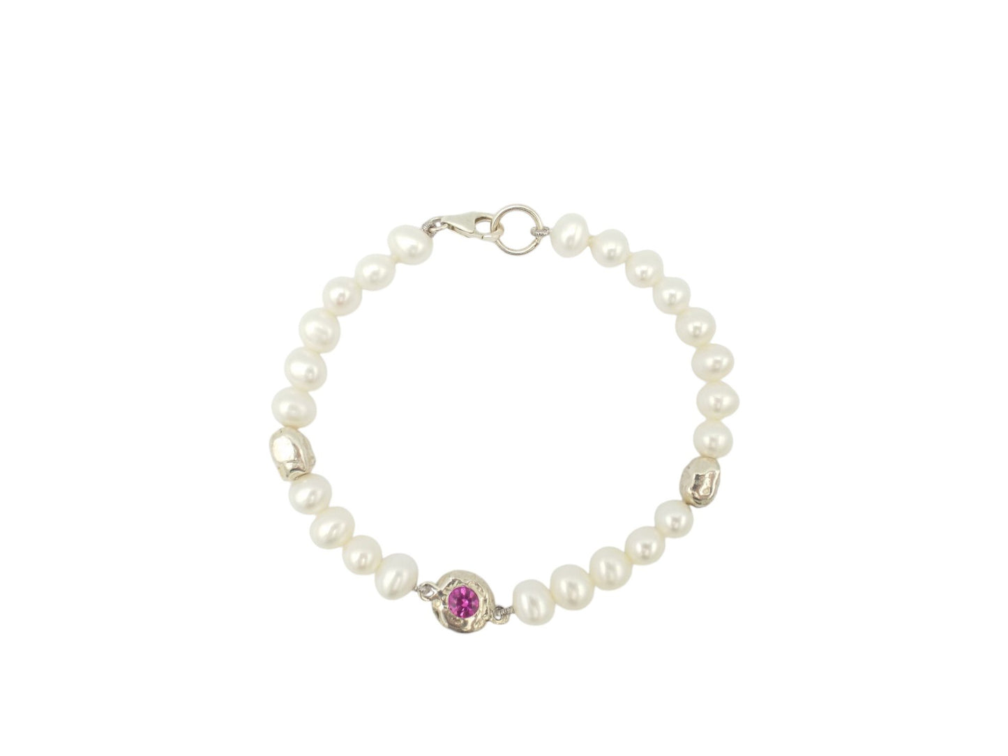 Freshwater Pearl Bracelet x Sapphire Link