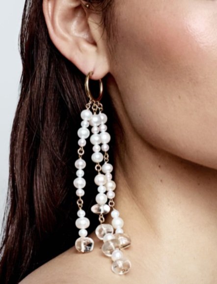 Crystal Quartz Waterfall Earrings