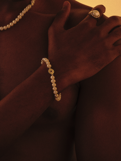 Freshwater Pearl Bracelet x Sapphire Link