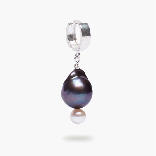 Black Fireball Pearl Earring