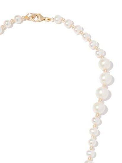 Freshwater Pearl Necklace with Pearl Cross Pendant