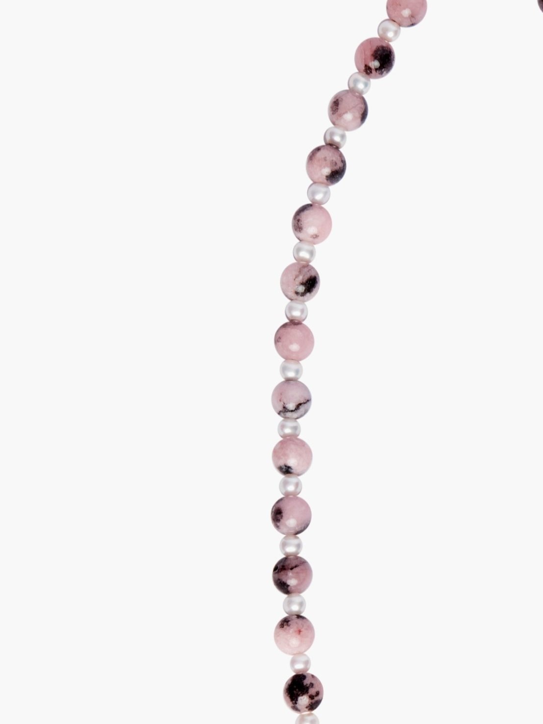 Pink Jade x Onyx x Freshwater Pearl Necklace