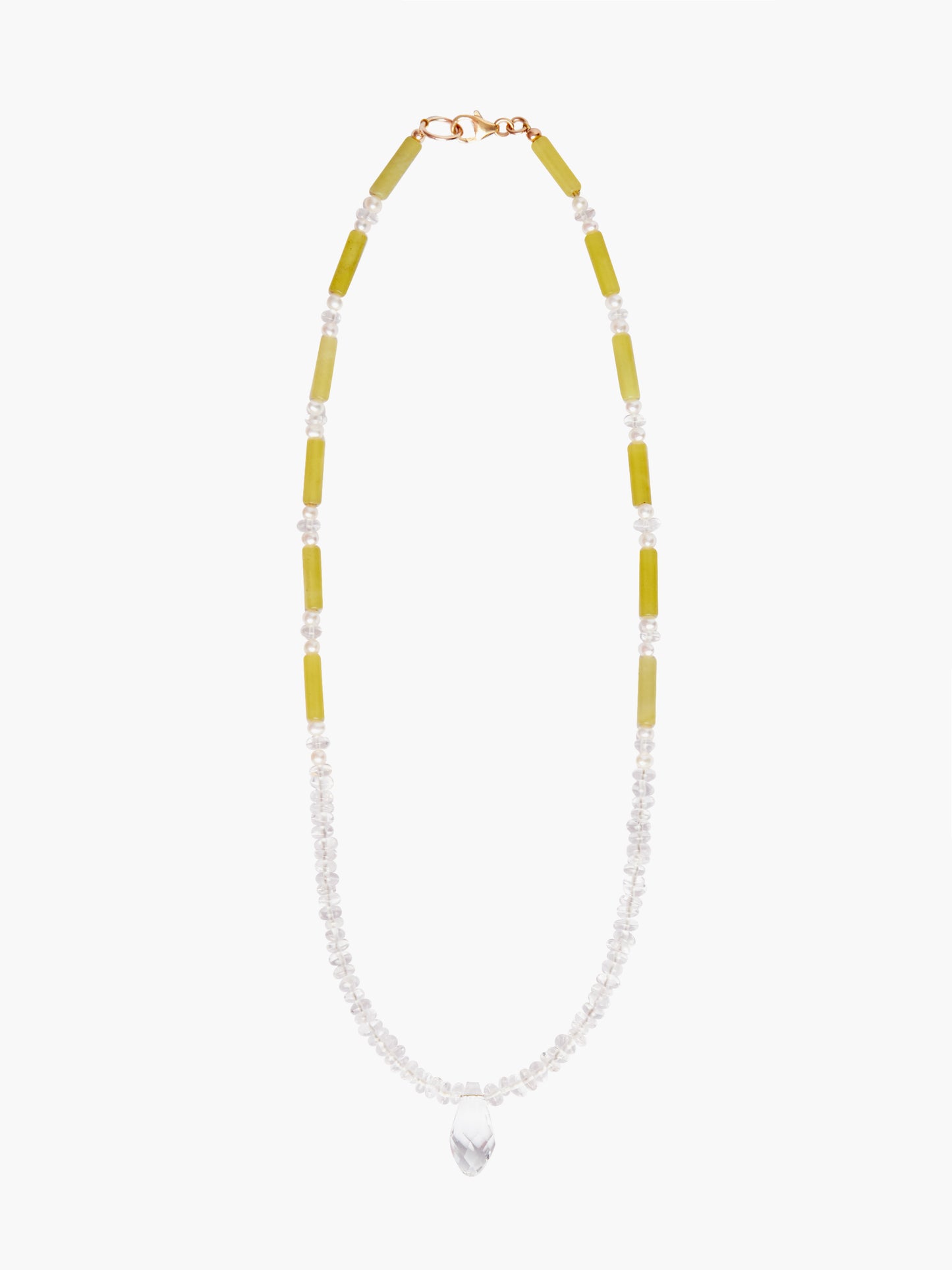 Jade x Teardrop Crystal Necklace