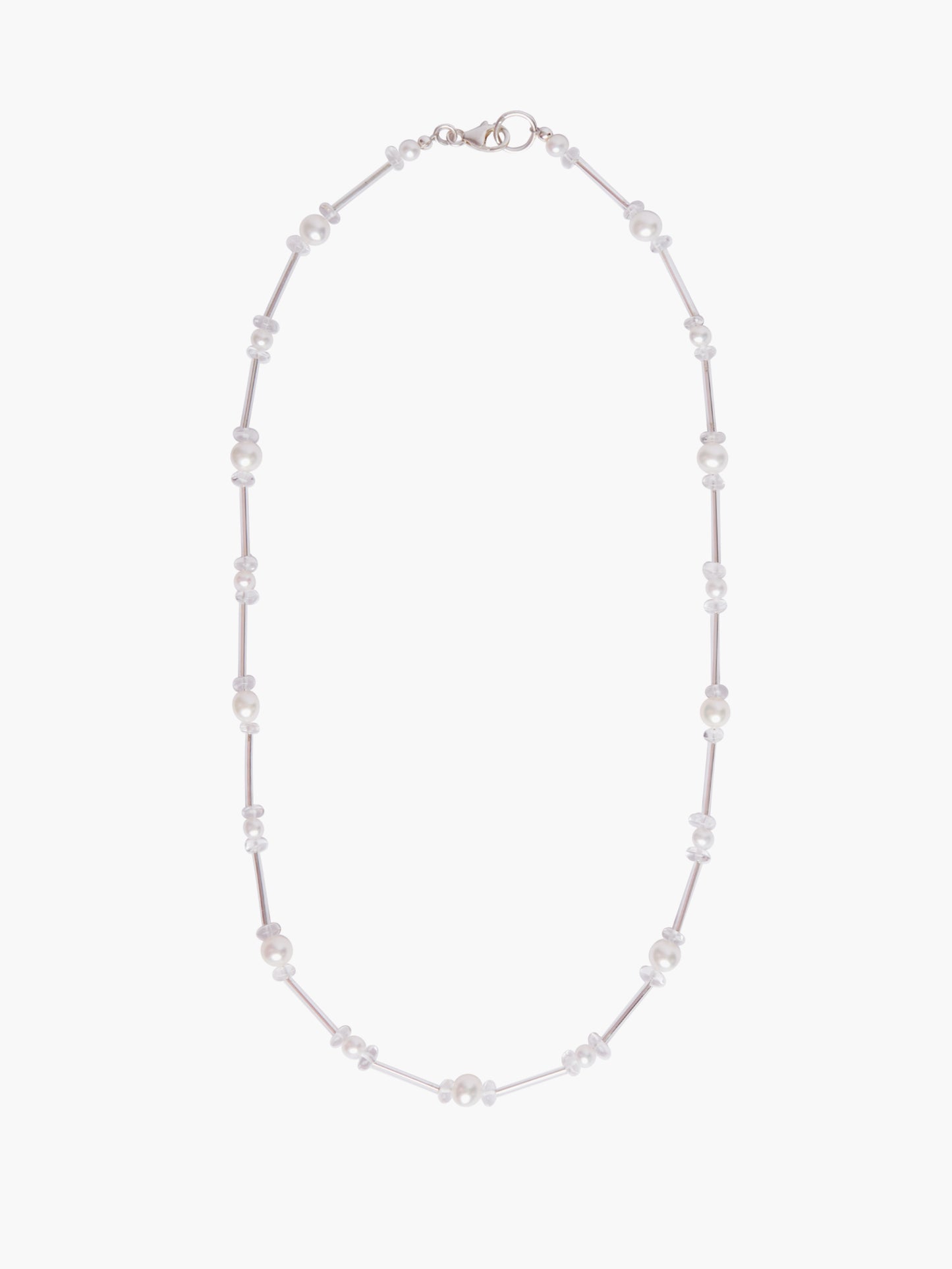 Glass Bead x Crystal Quartz Necklace