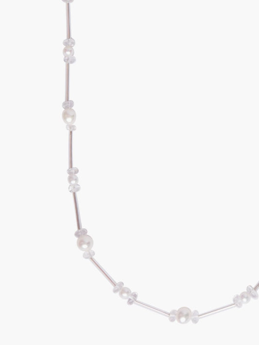 Glass Bead x Crystal Quartz Necklace