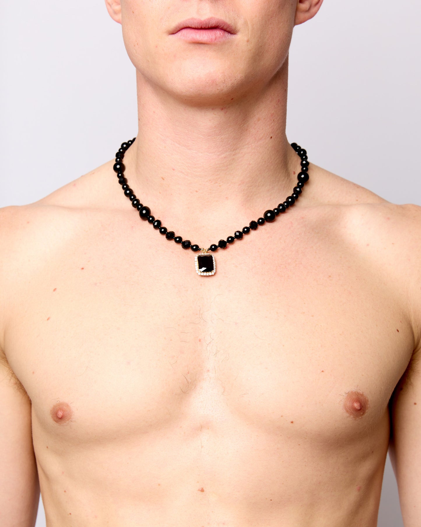 Onyx x Black Crystal Pendant Necklace