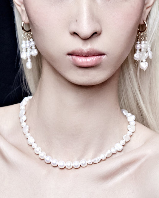 White Keshi Pearl Necklace