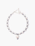 Freshwater Drop Pearl x Hematite Bead Bracelet