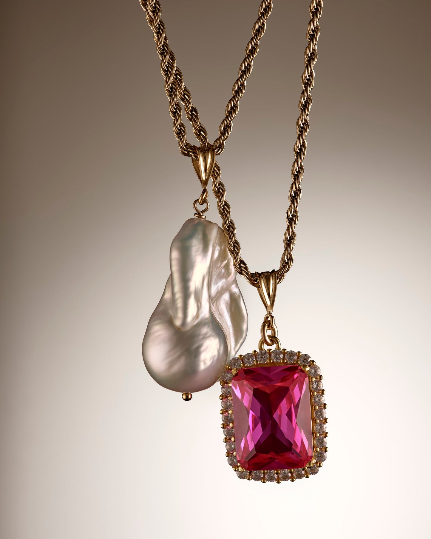 Rose Crystal Pendant Necklace