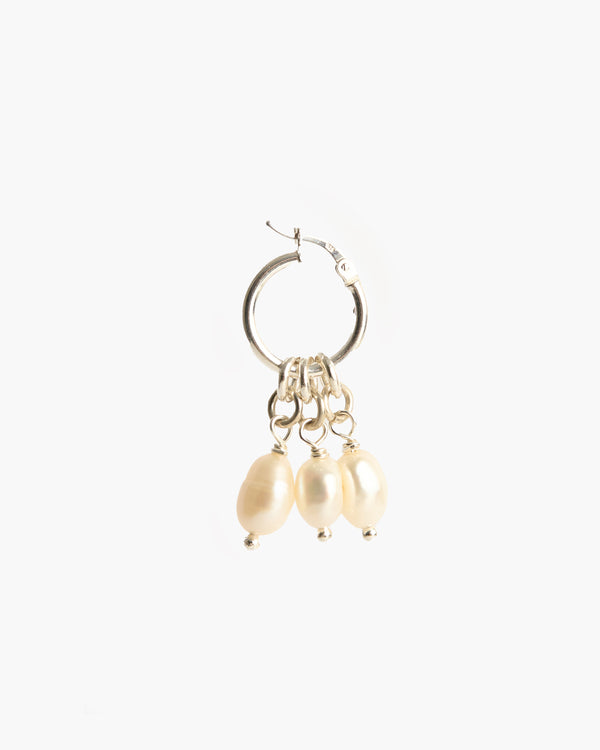 Silver Trinity Hoop Earring