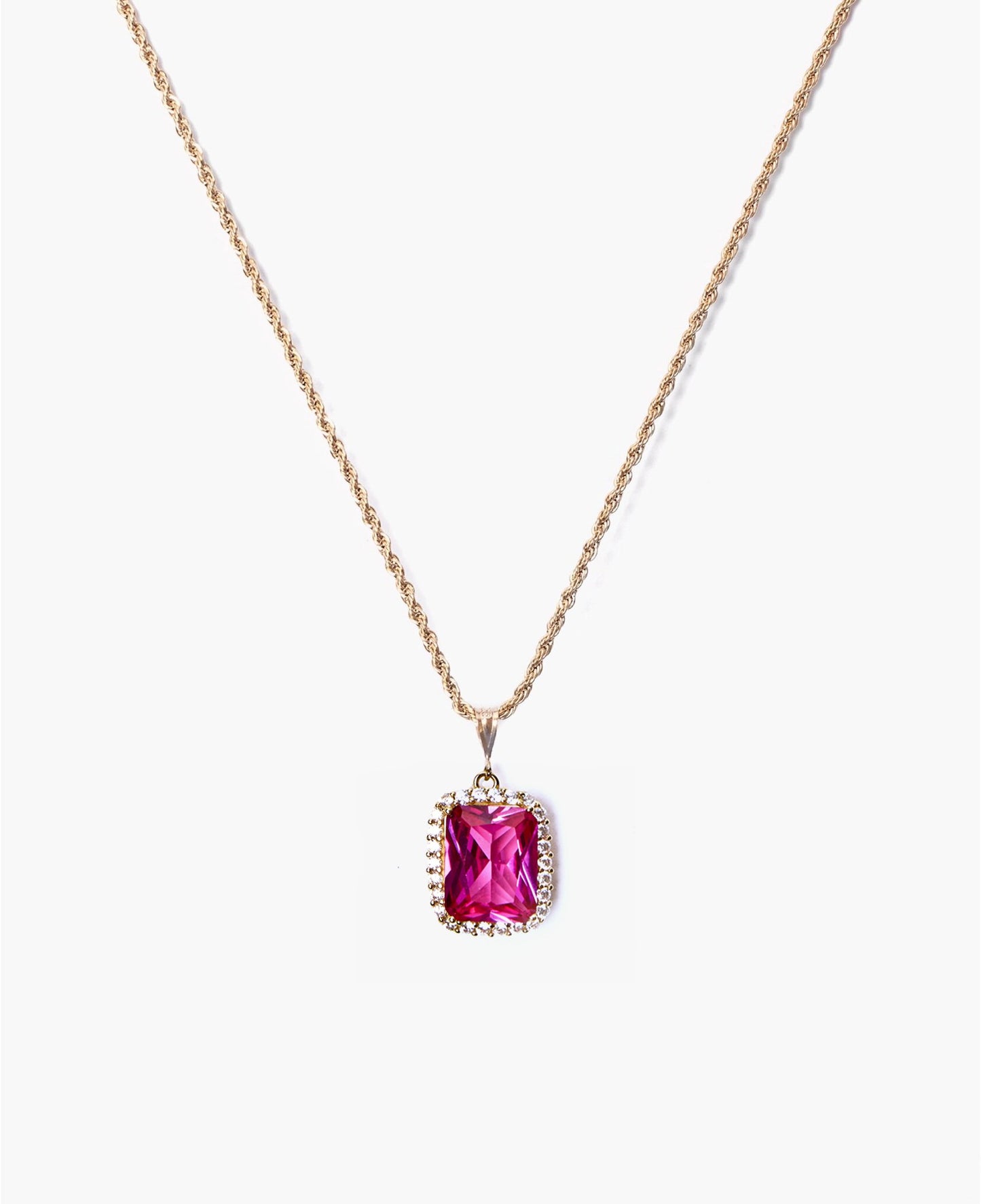 Rose Crystal Pendant Necklace
