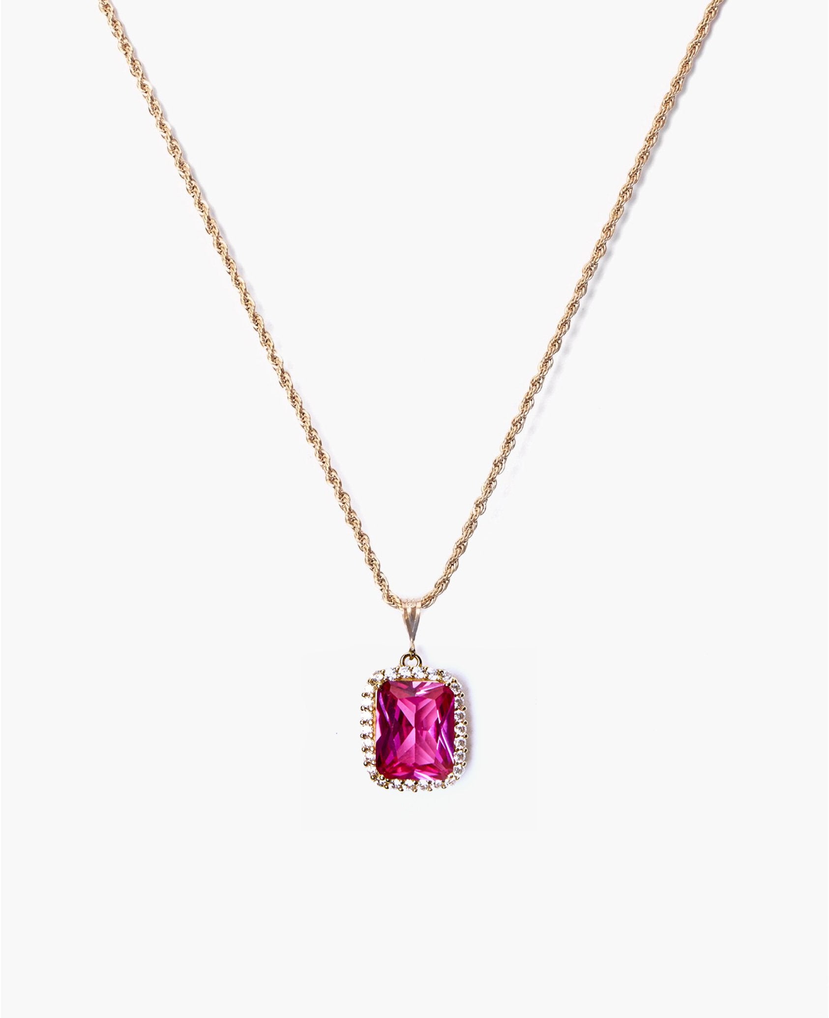 Rose Crystal Pendant Necklace
