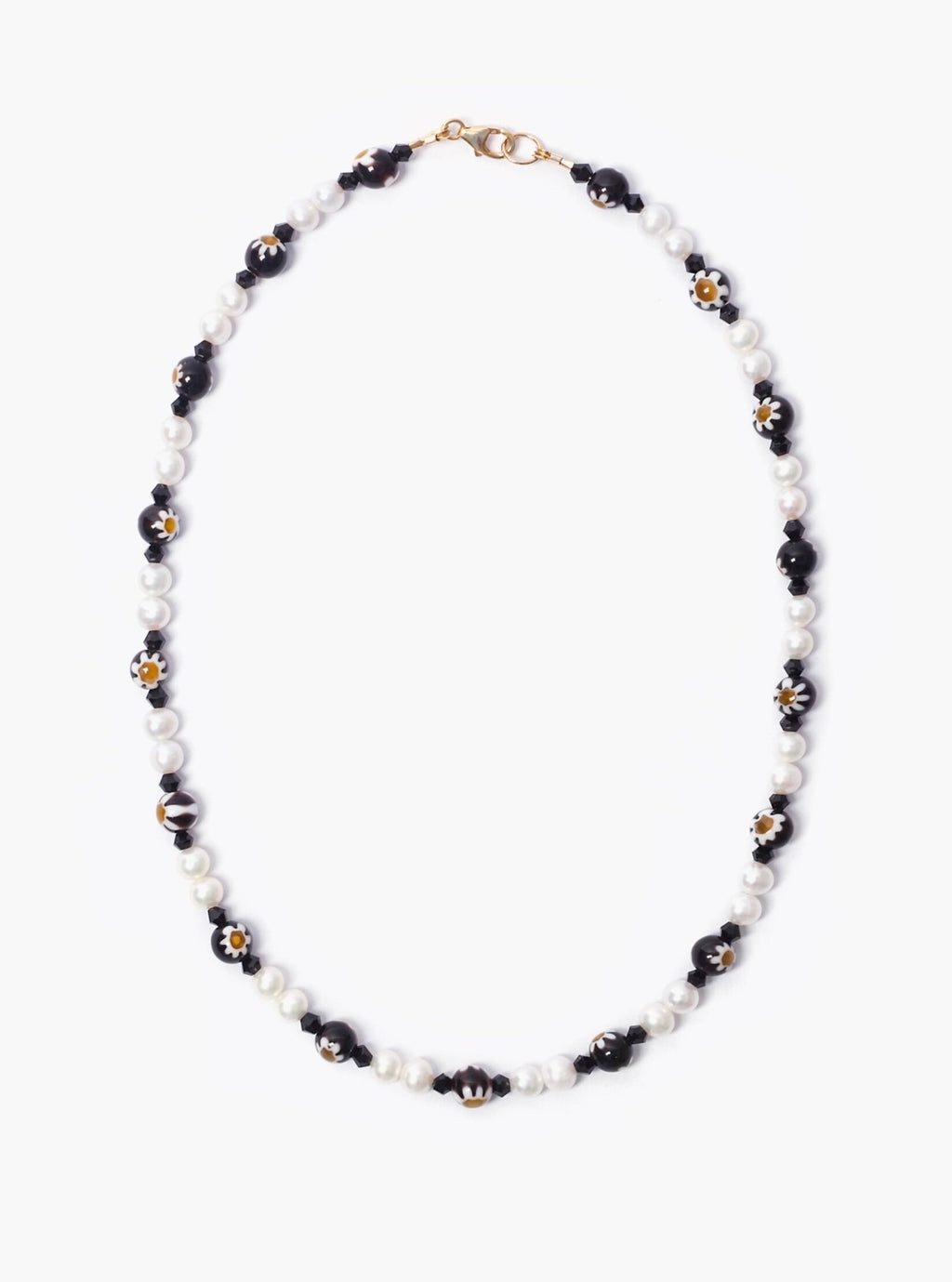 Glass Pearl x Daisy Necklace