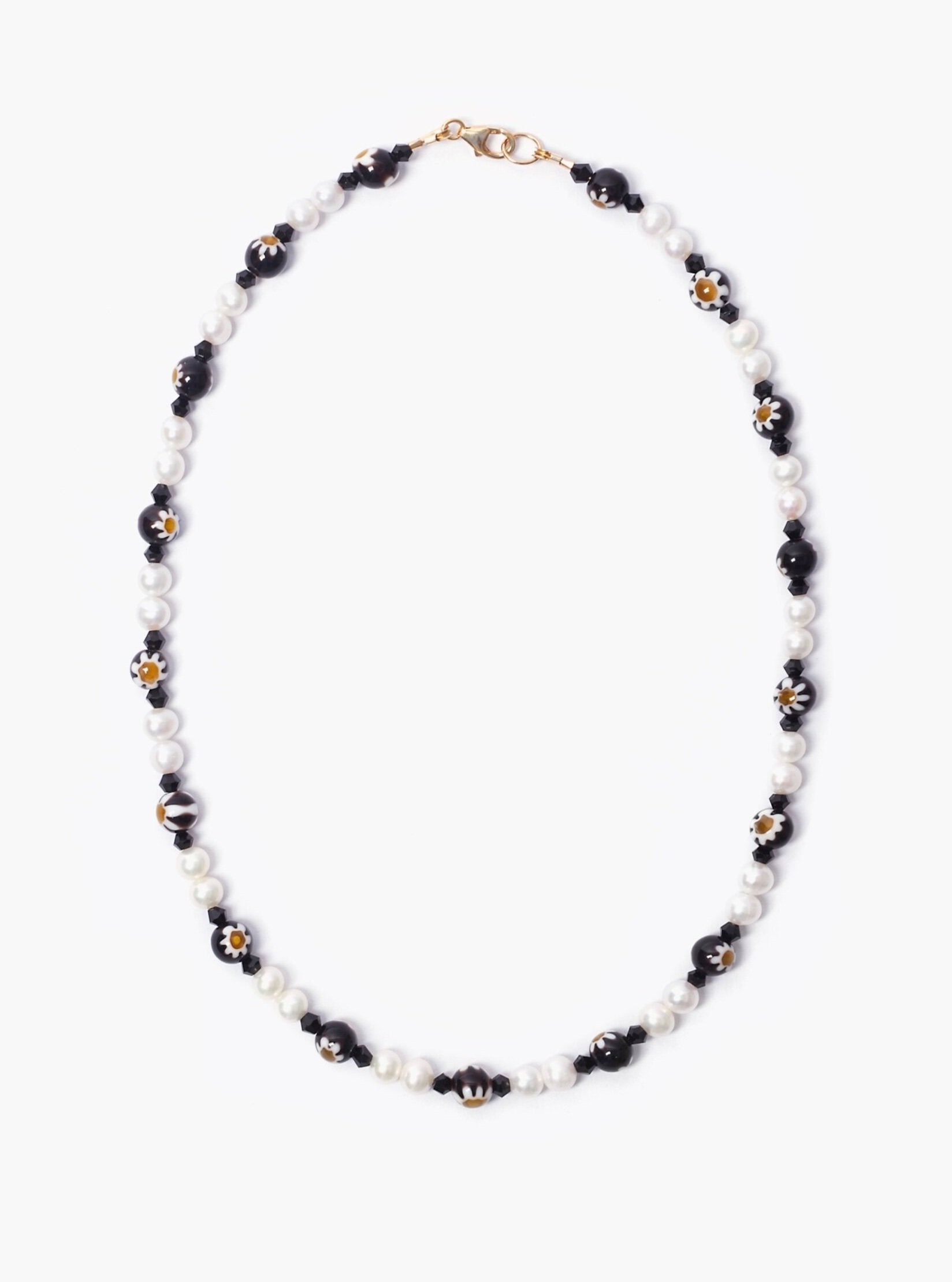 Glass Pearl x Daisy Necklace