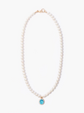 Glass Pearl x Aqua Marine Swarovski Pendant