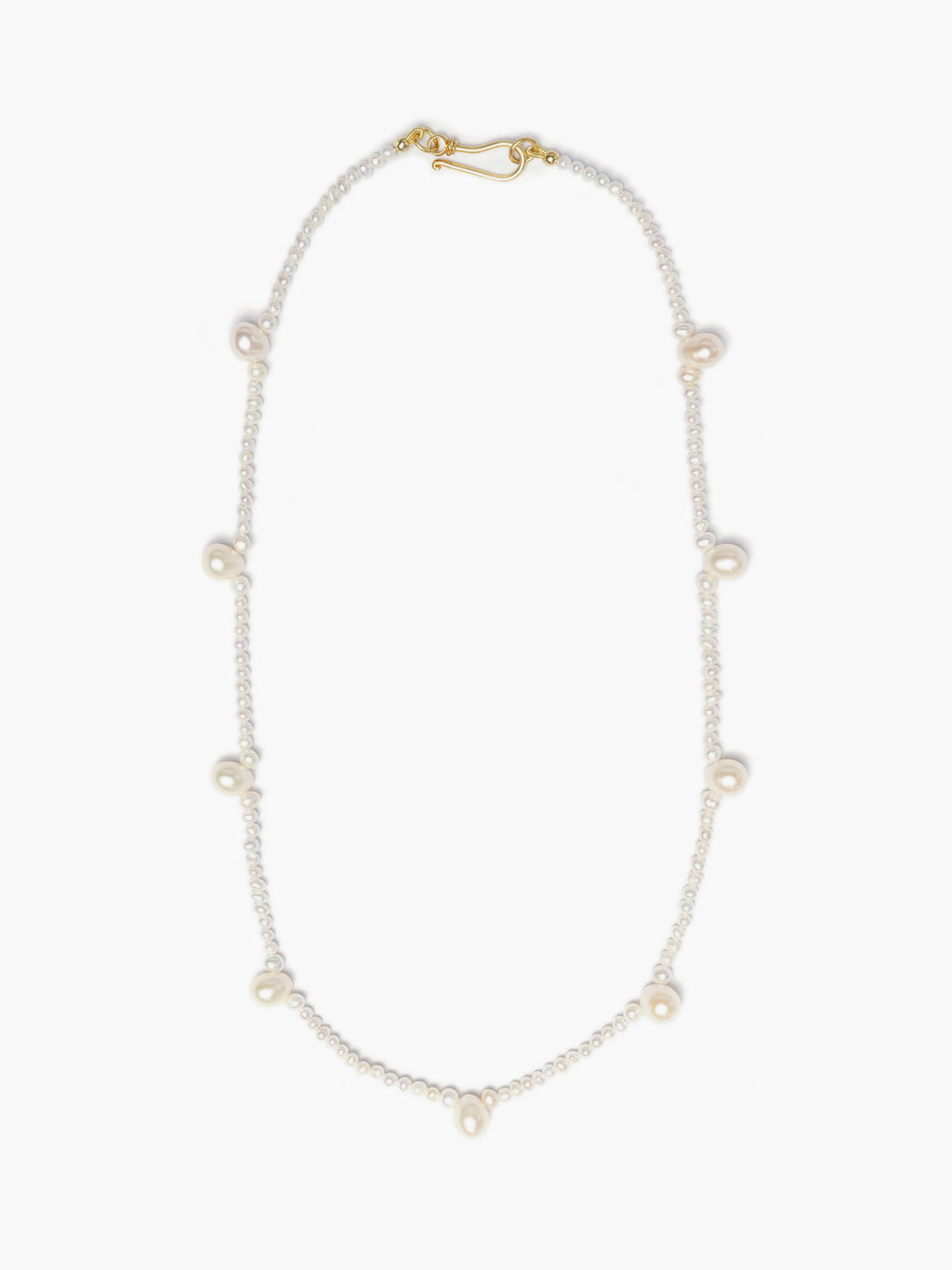 Dainty Freshwater Pearl Necklace with Side Pearls