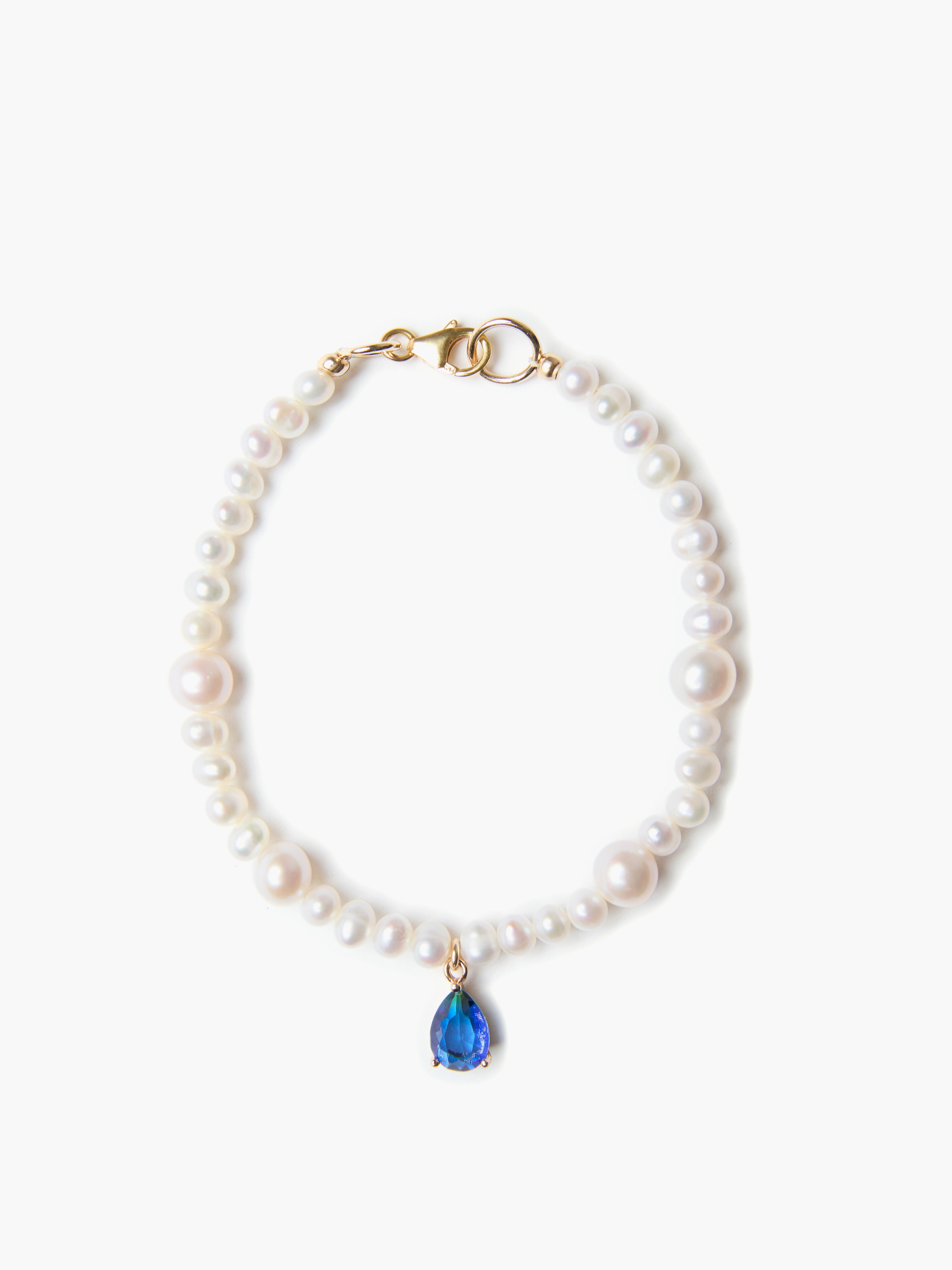 Freshwater Pearl Bracelet x Ombre Jewel Pendant