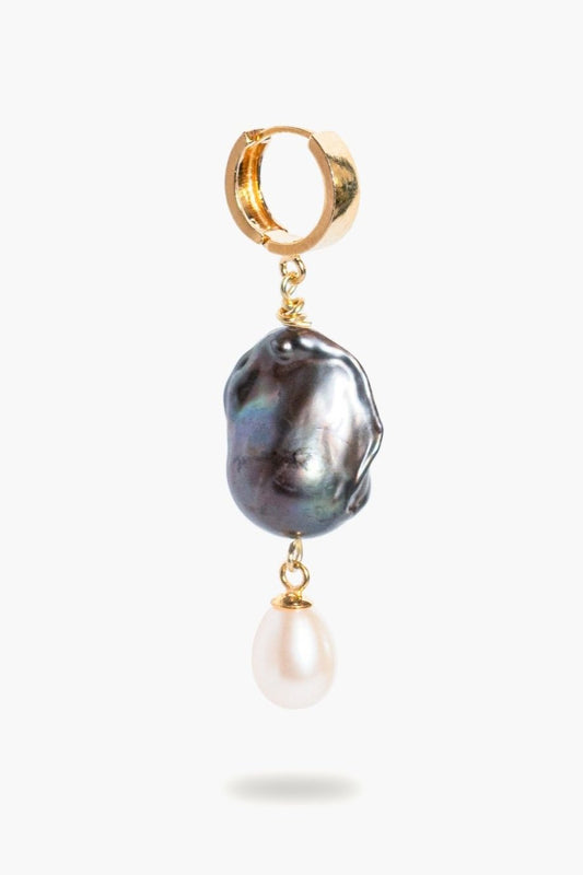 Fireball Pearl Earring with Drop Pearl