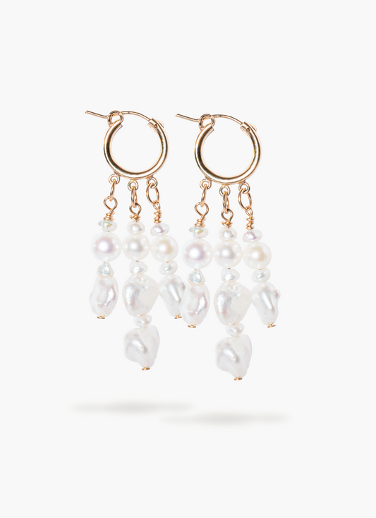 Freshwater Pearls x Keshi Pearl Drop Earrings