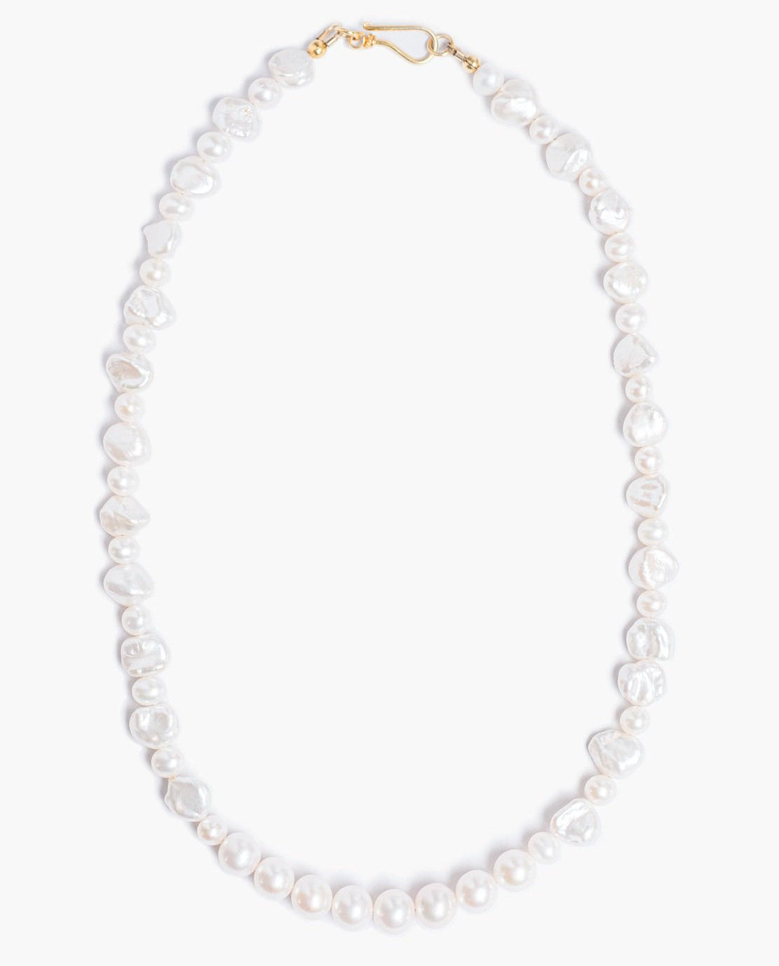White Keshi Pearl Necklace