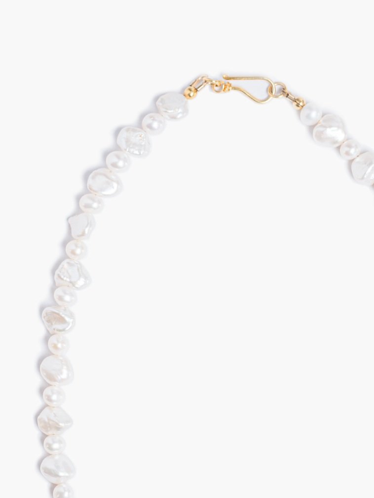 White Keshi Pearl Necklace