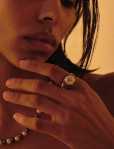 Gold Freshwater Pearl Ring
