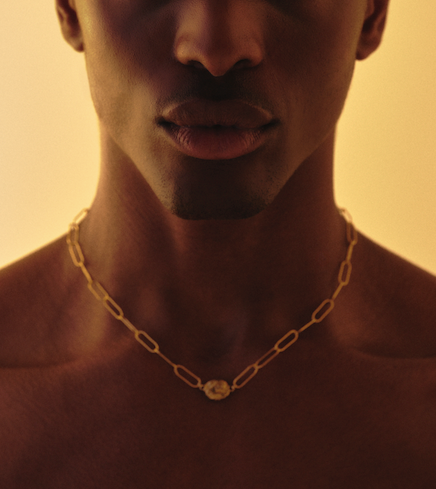 Gold Paper Link Chain Necklace