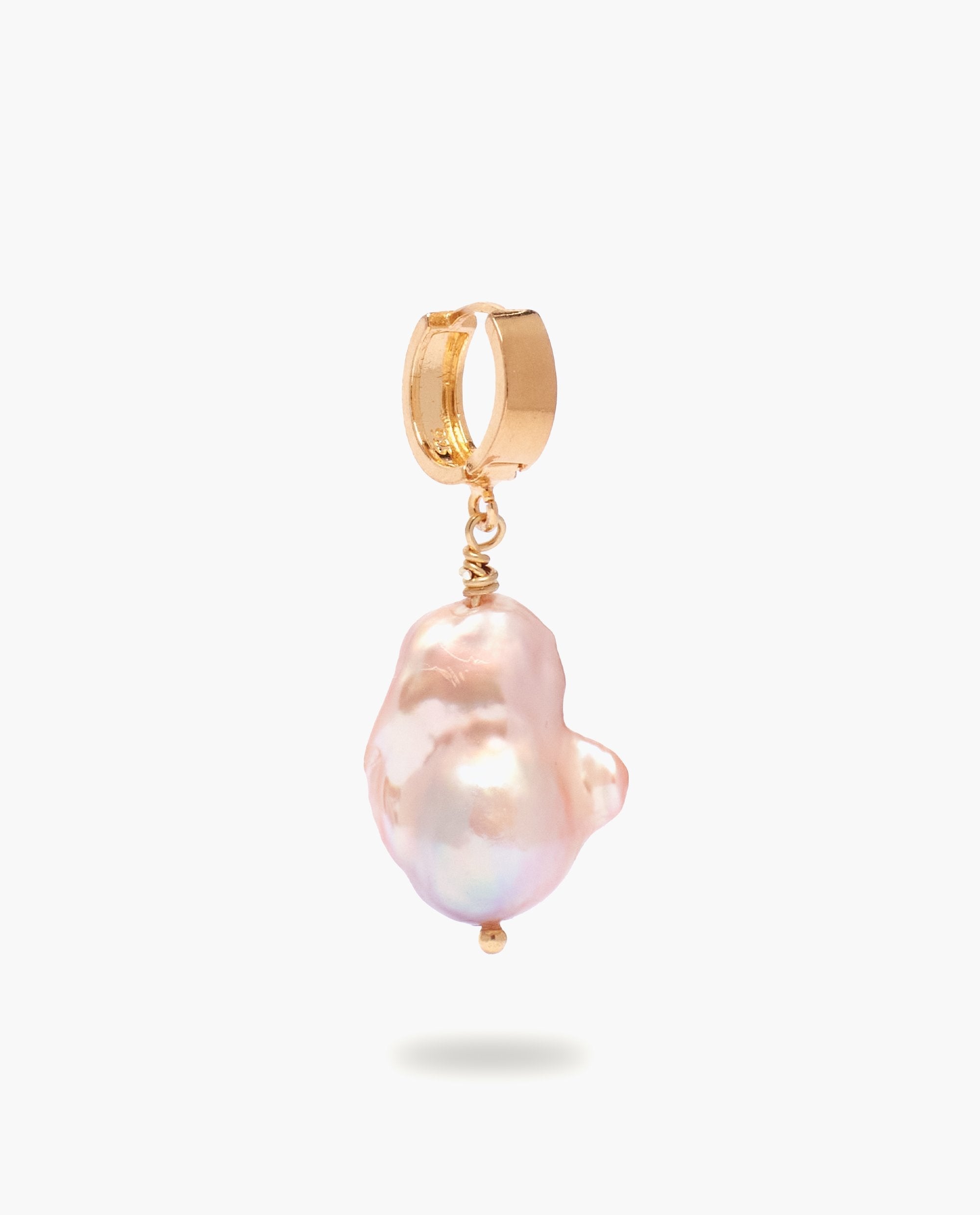 Neutral Fireball Pearl Earring