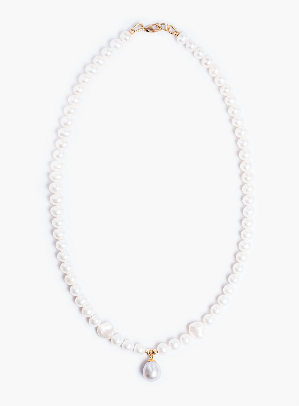 Freshwater Pearl x Keshi Pearl Necklace with Drop Pearl Pendant