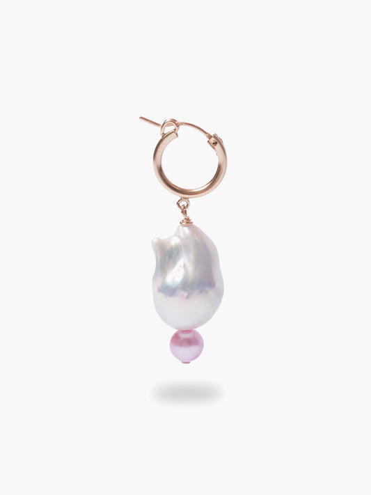 Fireball Pearl x Pink Pearl Hoop Earring