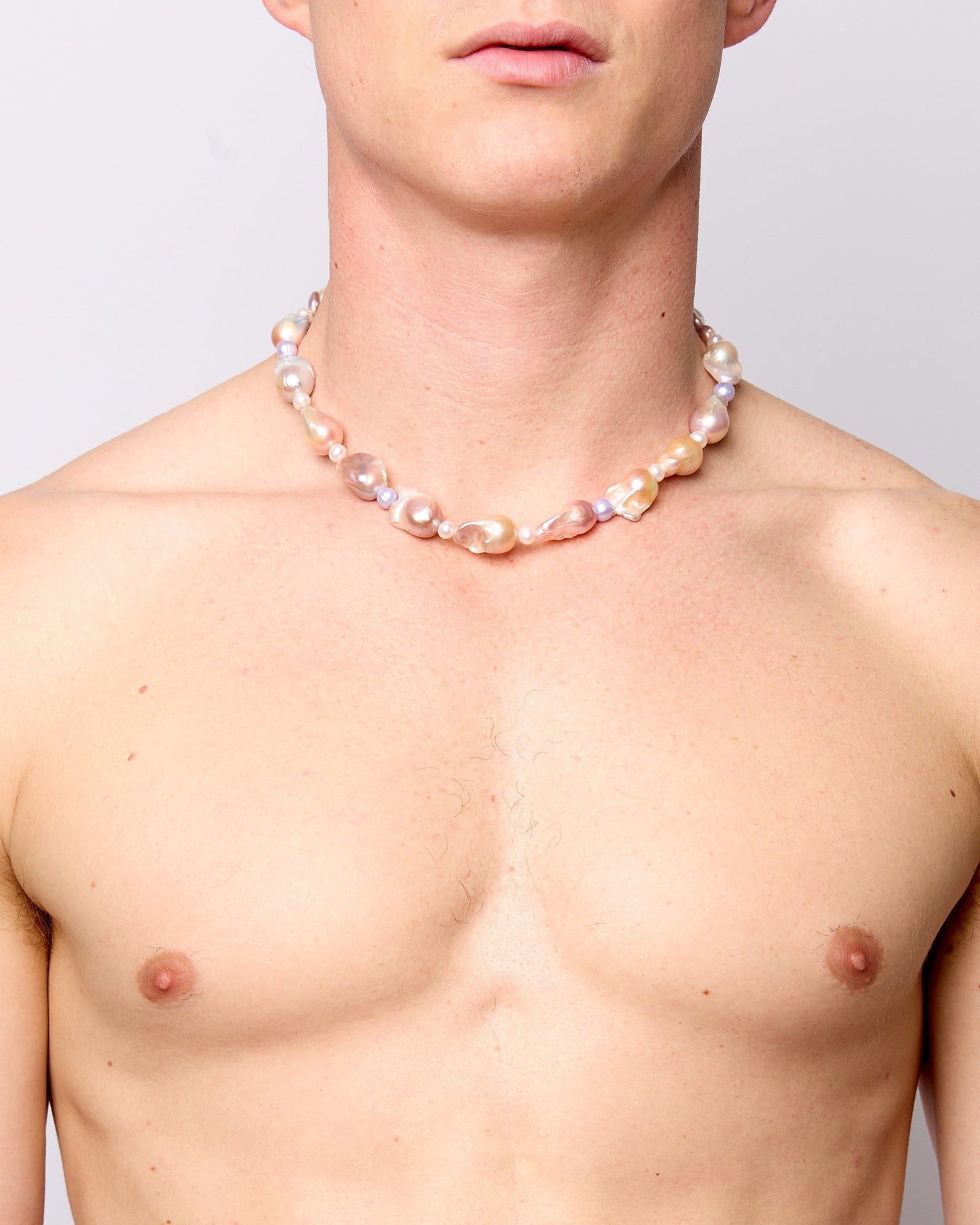 Neutral Fireball Pearl Necklace