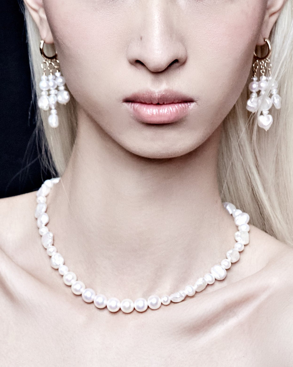 White Keshi Pearl Necklace
