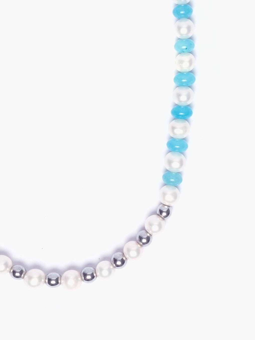 Glass Pearl Necklace x Jade x Hematite