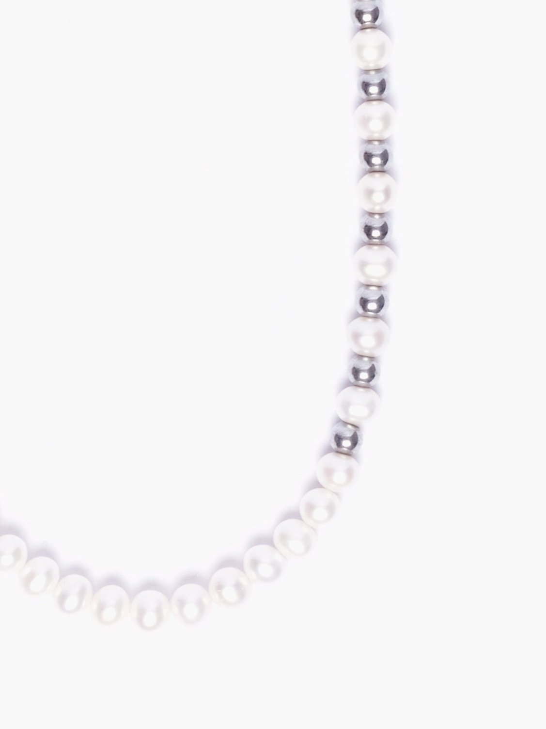 Freshwater Pearl x Hematite Necklace