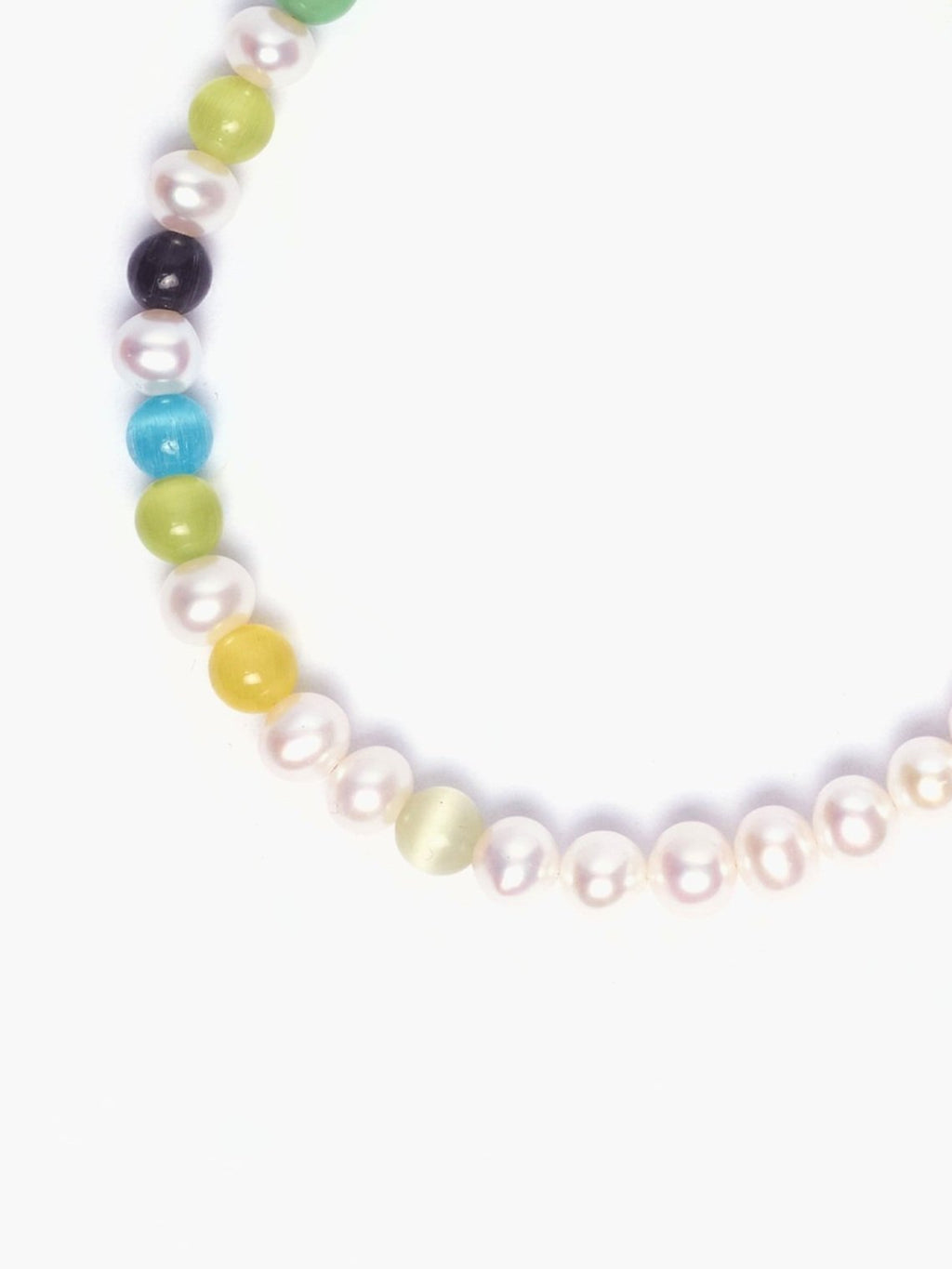 Multicoloured Agate Beads x Freshwater Pearl Bracelet