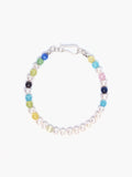 Multicoloured Agate Beads x Freshwater Pearl Bracelet
